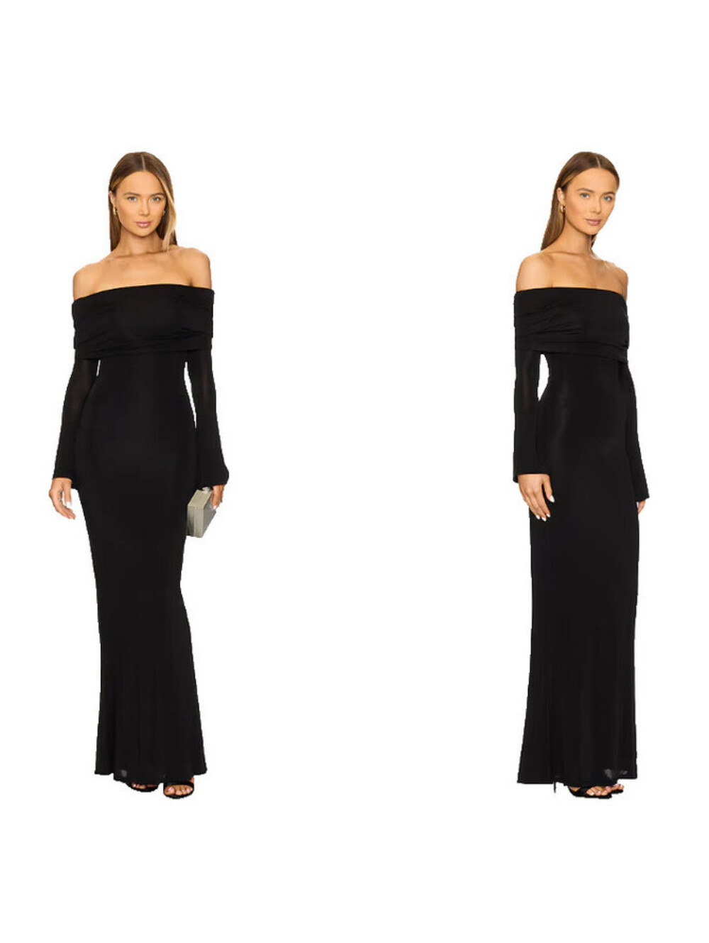 NBD The Letty Gown black off the shoulder size S NWT $228msrp